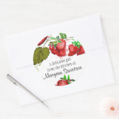 Waterverf aardbeien vruchtenjam cake bakkerij ronde sticker (Envelop)