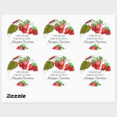 Waterverf aardbeien vruchtenjam cake bakkerij ronde sticker (Vel)