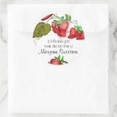 Waterverf aardbeien vruchtenjam cake bakkerij ronde sticker (Tas)