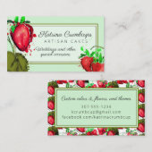 Waterverf aardbeien vruchtenjam cake bakkerij visitekaartje (Voorkant / Achterkant)