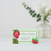 Waterverf aardbeien vruchtenjam cake bakkerij visitekaartje (Staand voorkant)