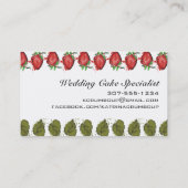 Waterverf aardbeien vruchtenjam cake bakkerij visitekaartje (Achterkant)