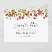 Waterverf Aardbeien Wedding Save the Date Briefkaart (Voorkant)