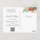 Waterverf Aardbeien Wedding Save the Date Briefkaart (Achterkant)