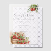 Waterverf Aardbeien Wedding Save the Date Vellum Uitnodigingen (Offset (Uitnodiging))