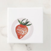 Waterverf aardbeienbes Eerste Verjaardag Bedankjes Labels (In situ)