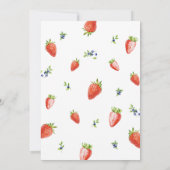 Waterverf aardbeienbes Eerste Verjaardag Kaart (Achterkant)