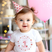 Waterverf aardbeienbessen eerste partij feesthoedjes