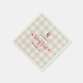 Waterverf aardbeienbessen eerste verjaardagsfeestj servet (Hoek)