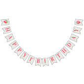 Waterverf aardbeienbessen eerste verjaardagsfeestj vlaggetjes (Alle)