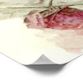 Waterverf  aardbeienbloemen Plant Poster (Hoek)