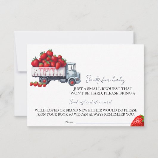 Waterverf Aardbeienboeken voor baby baby shower Kaart (Voorkant)