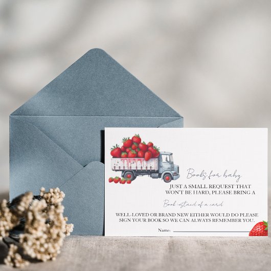 Waterverf Aardbeienboeken voor baby baby shower Kaart