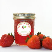 Waterverf aardbeienboerenmarkt ronde sticker