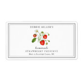 Waterverf Aardbeienjam / Jam Etiket (Voorkant)