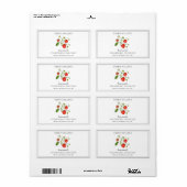 Waterverf Aardbeienjam / Jam Etiket (Full Sheet)