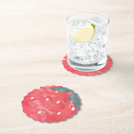 Waterverf aardbeienpapier Bord Kartonnen Onderzetters (Insitu)