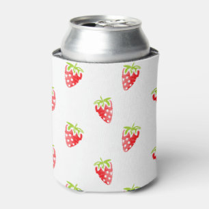 Waterverf aardbeienpatroon blikjeskoeler