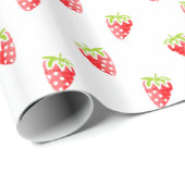 Waterverf aardbeienpatroon cadeaupapier (Rol Hoek)