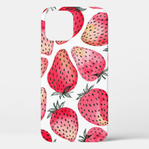 Waterverf aardbeienpatroon. Case-Mate iPhone case