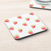 Waterverf aardbeienpatroon drankjes onderzetter (Linkerzijde)