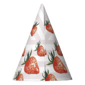 Waterverf aardbeienpatroon feesthoedjes (Achterkant)