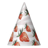 Waterverf aardbeienpatroon feesthoedjes (Links)