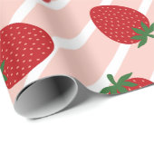 Waterverf Aardbeienpatroon Inpakpapier (Rol Hoek)