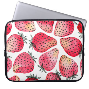 Waterverf aardbeienpatroon. laptop sleeve