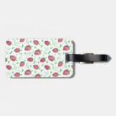 Waterverf aardbeienpatroon met monogram bagagelabel (Achterkant horizontaal)