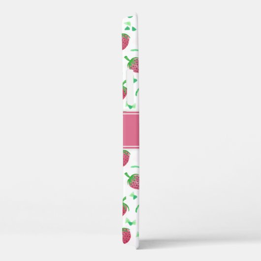 Waterverf aardbeienpatroon met monogram Case-Mate iPhone case (Achterkant / Rechts)