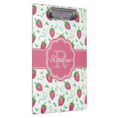 Waterverf aardbeienpatroon met monogram klembord (Rechts)