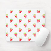Waterverf aardbeienpatroon muismat (Met muis)