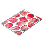 Waterverf aardbeienpatroon. notitieboek (Linkerzijde)