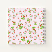 Waterverf Aardbeienpatroon op Blush Pink Notitieboek (Achterkant)