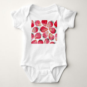 Waterverf aardbeienpatroon. romper