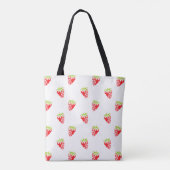 Waterverf aardbeienpatroon tote bag (Achterkant)