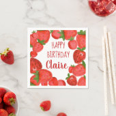 Waterverf aardbeienservetten servet (Insitu)