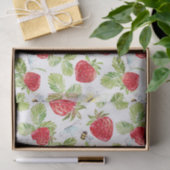 Waterverf Aardbeienvruchten, bijen en botervliegen Tissuepapier (Geschenk)