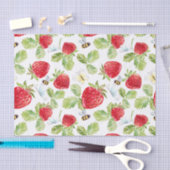 Waterverf Aardbeienvruchten, bijen en botervliegen Tissuepapier (Craft)