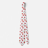 Waterverf aardbeienvruchten en aardbeienbloemen stropdas (Voorkant)