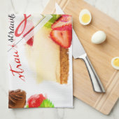 Waterverf aardbeienzoet liefdesmonogram theedoek (Quarter Fold)