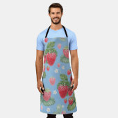 Waterverf-aardbeipatroon Schort (Gedragen)