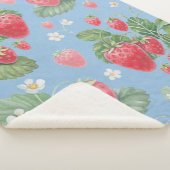 Waterverf-aardbeipatroon Sherpa Deken (3/4)