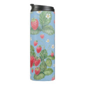 Waterverf-aardbeipatroon Thermosbeker (Geroteerd rechts)