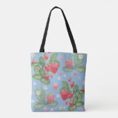 Waterverf-aardbeipatroon Tote Bag (Achterkant)