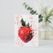 Waterverf aardbeivruchtenmoes briefkaart (Staand voorkant)