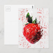 Waterverf aardbeivruchtenmoes briefkaart (Voorkant / Achterkant)