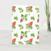 Waterverf aardbeizomerbruiloft bedankkaart (Achterkant)