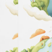 Waterverf Aarde - Cartoon Aarde met Natuur Elemen Behang (Zoom)